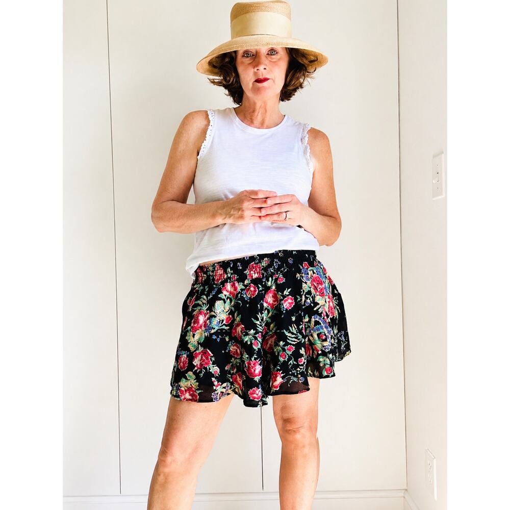 Free People Floral Skort Size S Boho Flowy Cottagecore Summer Festival